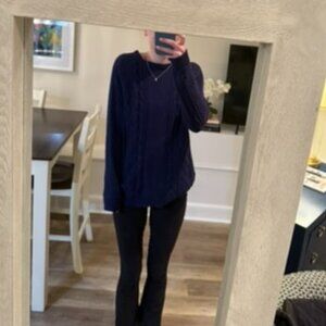 Navy Vineyard Vines Cable Knit Sweater (M)